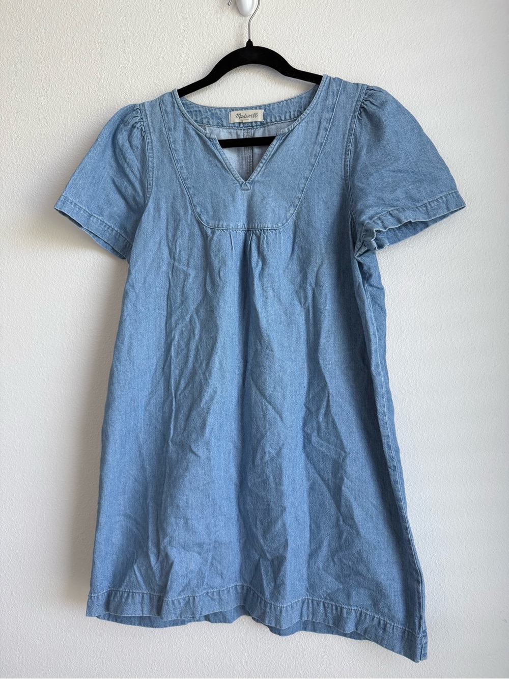 Madewell Popover Light Blue Denim Swing Dress - Picture 2 of 3